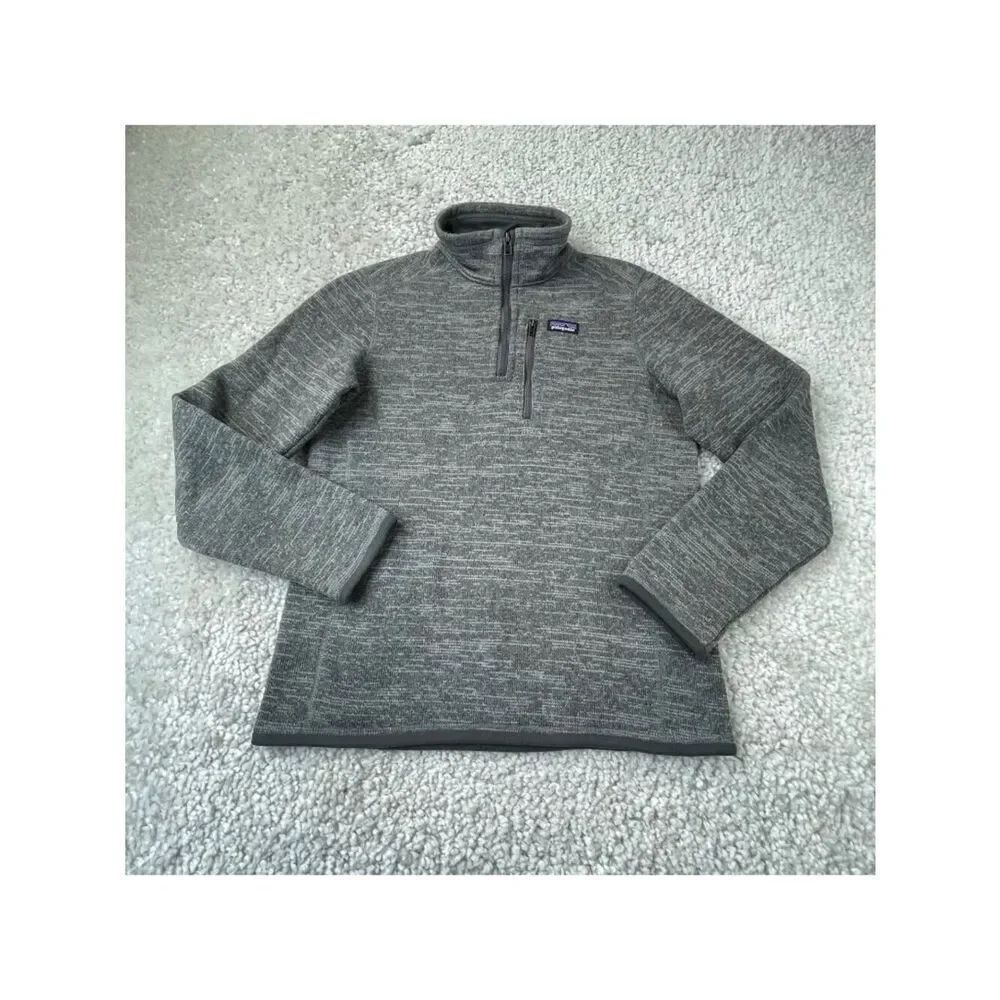 Patagonia Better Sweater 1/4 Zip Pullover Gray Youth Kids Girls 14/XL